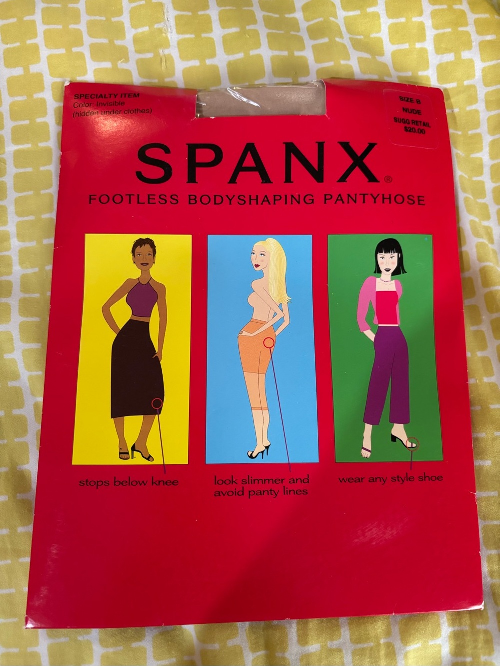 SPANX Nude Footless Bodyshaping Pantyhose Sz B